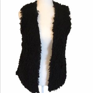NWT Vertigo Black Fuzzy Vest